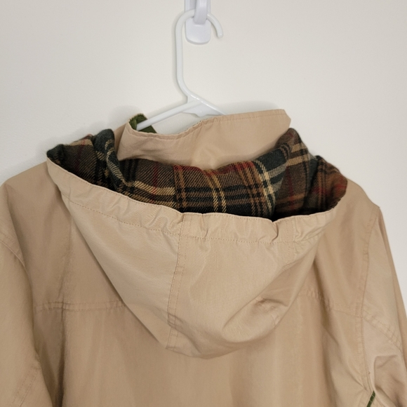 Vintage Blair Tan Jacket LG Retro 90s Y2K Flannel Lined Hooded Coat - Picture 11 of 15